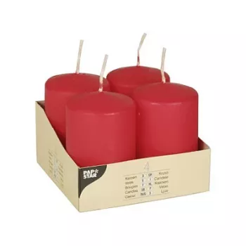 PAPSTAR stulpinė žvakė 8 cm raudona