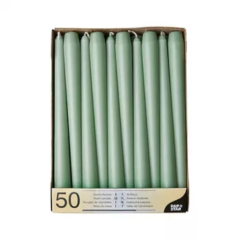 PAPSTAR 88341 vakarinės žvakės 25 cm jade žalios spalvos (4 vnt. pakuotė)