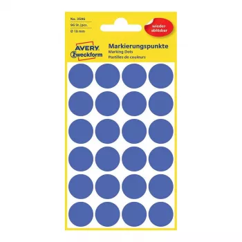 Avery Zweckform lipnūs taškeliai 18 mm mėlyni (1050 vienetų)