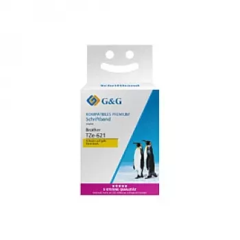 G&G 14976 suderinama etikečių juosta 9mm x 8m geltona/juoda Brother TZe-621