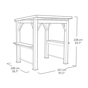 KETER Gazebo Grill 29213898 kieto stogo aliuminio pavėsinė