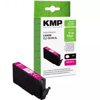 KMP suderinama rausvoji rašalo kasetė XL, skirta Canon CLI-551 M (6445B001)