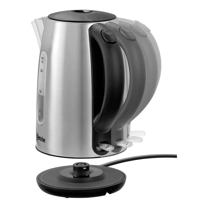 Bartscher 200095 1,7 L nerūdijančio plieno belaidis virdulys 2200 W, sidabrinis