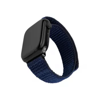 Fiksuotas sportinis dirželis Apple Watch 42/44/45mm 160-210 mm tamsiai mėlynas nailoninis