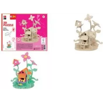 Marabu KiDS 3D dėlionė Fėjų namas, 43 dalių medinis rinkinys, išmuštas faneros, sujungiamas be klijų - 1 vnt 0317000000010