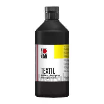Marabu Textil audinių dažai, juodi, 500 ml, vandeniniai, šviesiems tekstilės gaminiams, atsparūs skalbimui iki 40°C 17160075073