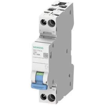 Siemens 5SY17104 SENTRON 1 polių automatinis jungiklis, 10 A, C charakteristika, 72 V DC, 10 kA, plombuojamas