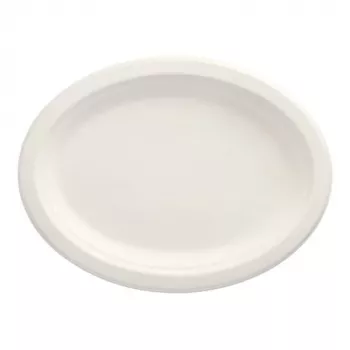 PAPSTAR pure ovali cukranendrių lėkštė 260 x 200 mm, 50 vnt., kompostuojama, tinkama mikrobangų krosnelei 89741
