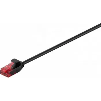 Goobay CAT 6 Slim tinklo kabelis, U/UTP, juodas, 0,5 m 93713