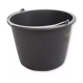 Bradas KTW16 16L PVC statybinei kibiras, juodas, apvalus, su metaline rankena ir vidine skale