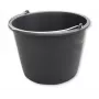 Bradas KTW16 16L PVC statybinei kibiras, juodas, apvalus, su metaline rankena ir vidine skale