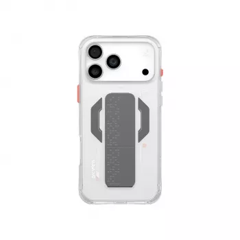 Skinarma Haxa magnetico įkrovimo ir grip stovo permatomas dėklas iPhone 17 Pro