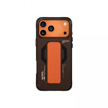 Skinarma Haxa dėklas iPhone 17 Pro Max su magnetiniu įkrovimu ir grip stovu, grafito spalvos