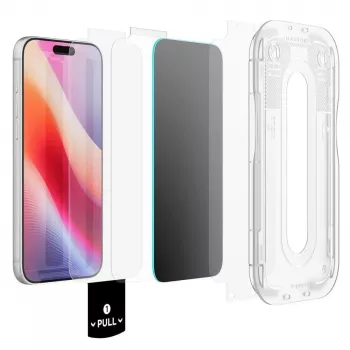 Spigen Glas.tR EZ Fit Pro HD Anti-Spy grūdintas stiklas iPhone 18 Pro (2 vnt.)