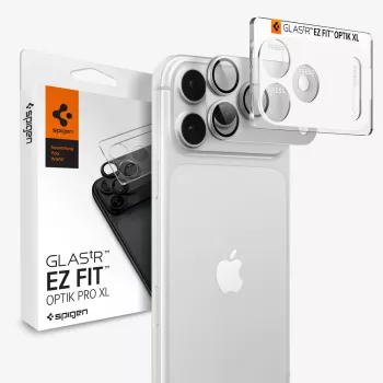 Spigen Optik Pro GLAS.tR EZ FIT fotoaparato lęšių apsauga iPhone 18 Pro - sidabrinė