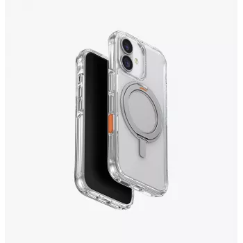UNIQ Swivix dėklas iPhone 17 su 360° besisukančiu stovu, permatomas