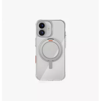 UNIQ Swivix dėklas iPhone 17 su 360° besisukančiu stovu, permatomas