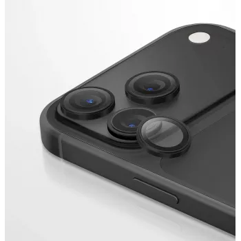 UNIQ Optix Aluguard (DX2) fotoaparato objektyvo apsauga iPhone 18 Pro / iPhone 18 Pro Max - juoda su aplikatoriumi