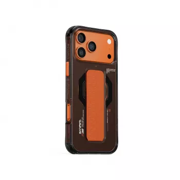 SKINARMA Haxa dėklas iPhone 17 Pro su magnetiniu įkrovimu ir grip stovu, grafito spalvos