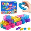 LEAN TOYS guminiai kaladėlės lanksčios konstrukcinės permatomos spalvotos 20 vnt.