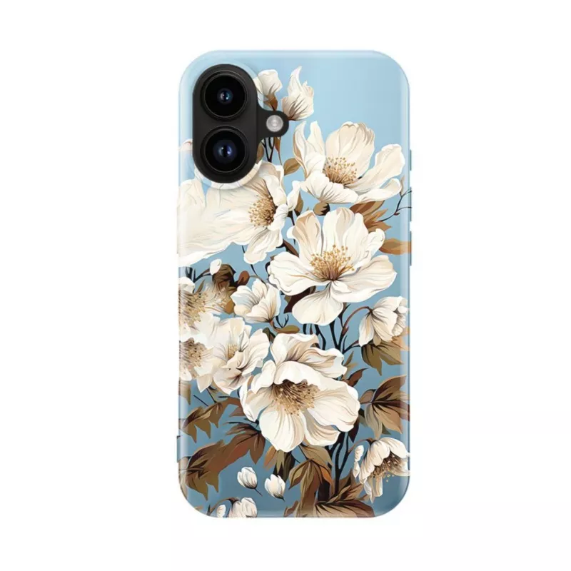Evelatus Apple iPhone 16 plonas korpusas su MagSafe - individualus raštas Flower Blue