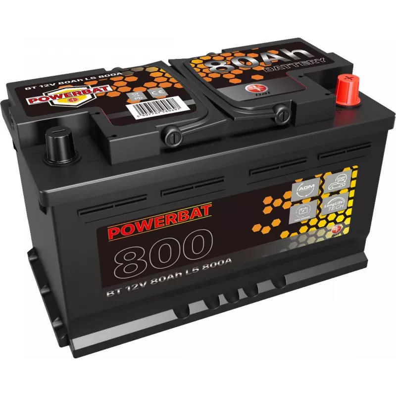 POWERBAT L4 12V 80Ah AGM start-stop akumuliatorius