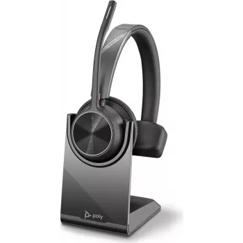 HP Poly Voyager 4300 UC Series 4310 belaidės ant ausų ausinės su USB-C adapteriu ir stovu, Zoom Certified 218474-01