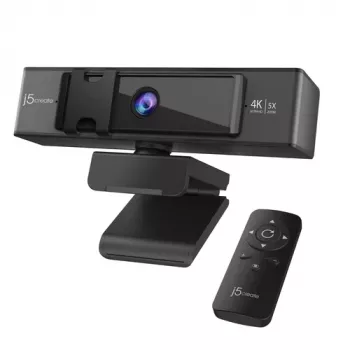 j5create JVCU435-N 4K Ultra HD internetinė kamera su 5x skaitmeniniu priartinimu ir nuotolinio valdymo pulteliu