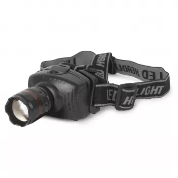 ENTAC EHL-ZOOM-1W-PL Zoom 1W LED priekinis žibintuvėlis, juodas