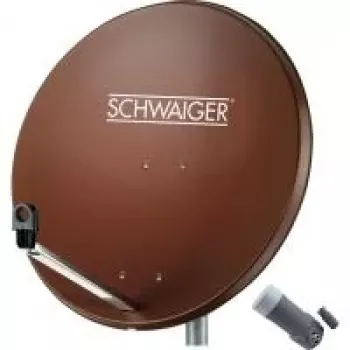 SCHWAIGER 80 cm palydovinės antenos rinkinys su vienu LNB, plytų spalvos