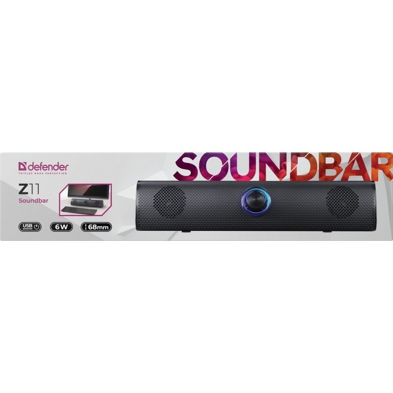 Defender Z11 garso juosta 6W LED, juoda
