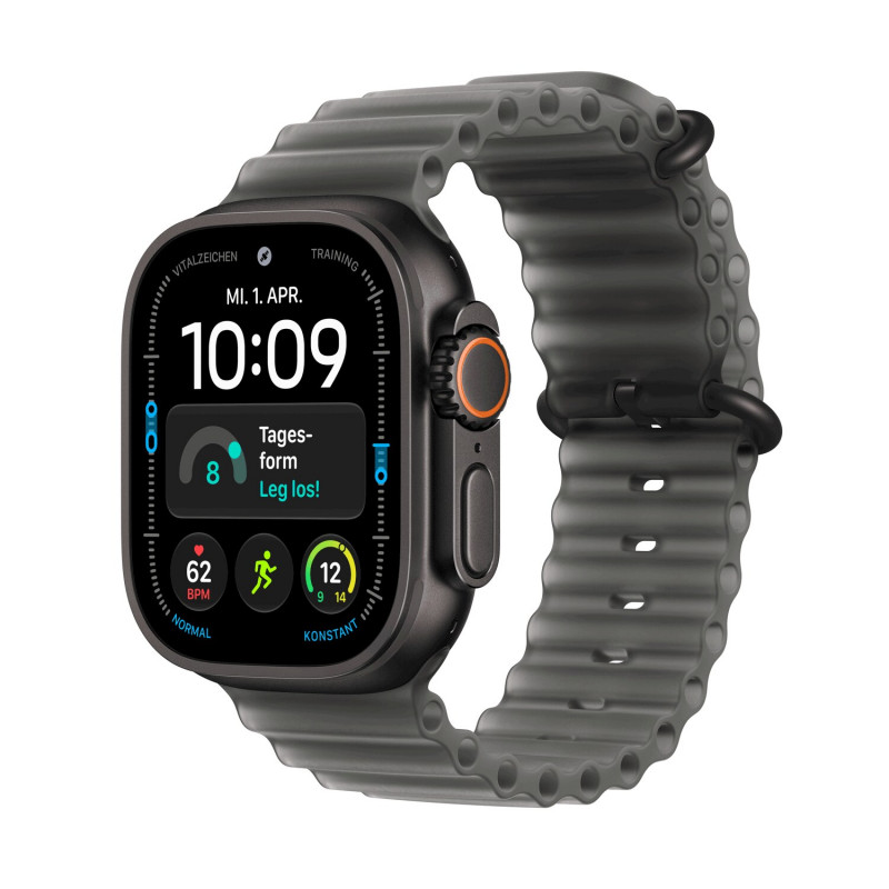 Apple Watch Ultra 4 GPS + Cellular 49 mm juodo titano korpusas su permatoma juoda Ocean apyranke