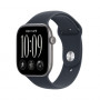 Apple Watch Series 12 GPS + Cellular 46 mm pilkas aliuminio korpusas su mėlyna sportine apyranke, M/L