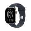 Apple Watch Series 12 GPS + Cellular 46 mm pilkas aliuminio korpusas su mėlyna sportine apyranke, M/L