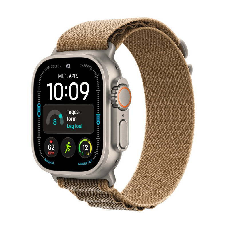 Apple Watch Ultra 4 GPS + Cellular 49mm natūralaus titano korpusas su Desert Alpine Loop - L