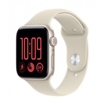 Apple Watch SE 3 GPS + Cellular 44 mm Starlight aliuminio korpusas su smėlio spalvos sportine apyranke, M/L