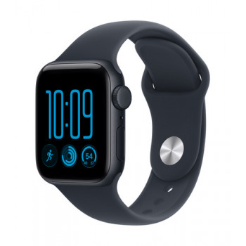 Apple Watch SE 3 GPS + Cellular 40mm vidurnakčio spalvos aliuminio korpusas su tamsiai mėlyna sportine apyranke - M/L
