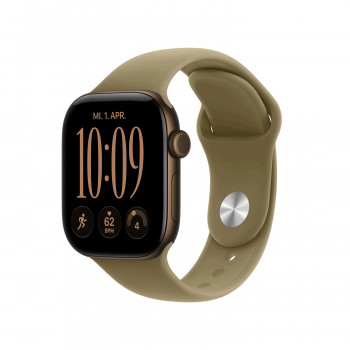 Apple Watch Series 12 GPS 42mm tamsiai bronzinis aliuminio korpusas su alyvuogių sportine apyranke – M/L