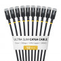 StarTech.com Slim Cat6a U/FTP tinklo kabelis RJ45, 0,15 m, juodas, 10 vnt. paketas