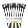 StarTech.com Slim Cat6a U/FTP tinklo kabelis RJ45, 0,15 m, juodas, 10 vnt. paketas