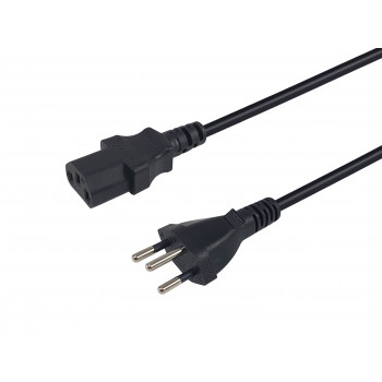 Equip maitinimo laidas Swiss T12 į IEC C13, 3 m, juodas, PVC