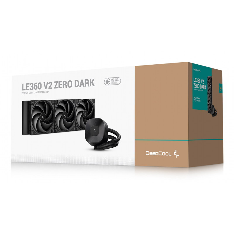 DeepCool LE360 V2 ZERO DARK AIO skysčio aušinimo CPU aušintuvas, juodas