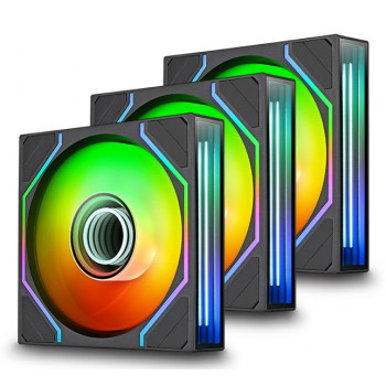 Thermaltake SWAFAN INFINITY EX14 ARGB Sync 140 mm korpuso ventiliatorius, juodas, 3 vnt. rinkinys