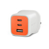 Targus HyperJuice Flex 65W GaN įkroviklis, 3 prievadai (2x USB-C, 1x USB-A), ES kištukas, vermilijono oranžinė