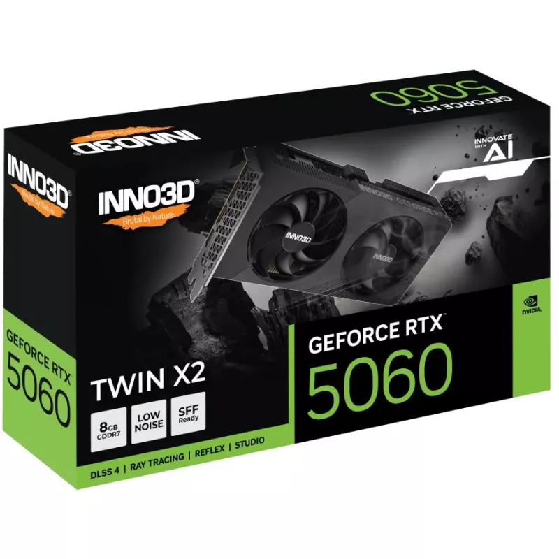 Inno3D RTX 5060 Twin X2 V2 8GB vaizdo plokštė N50602-08D7-198072N