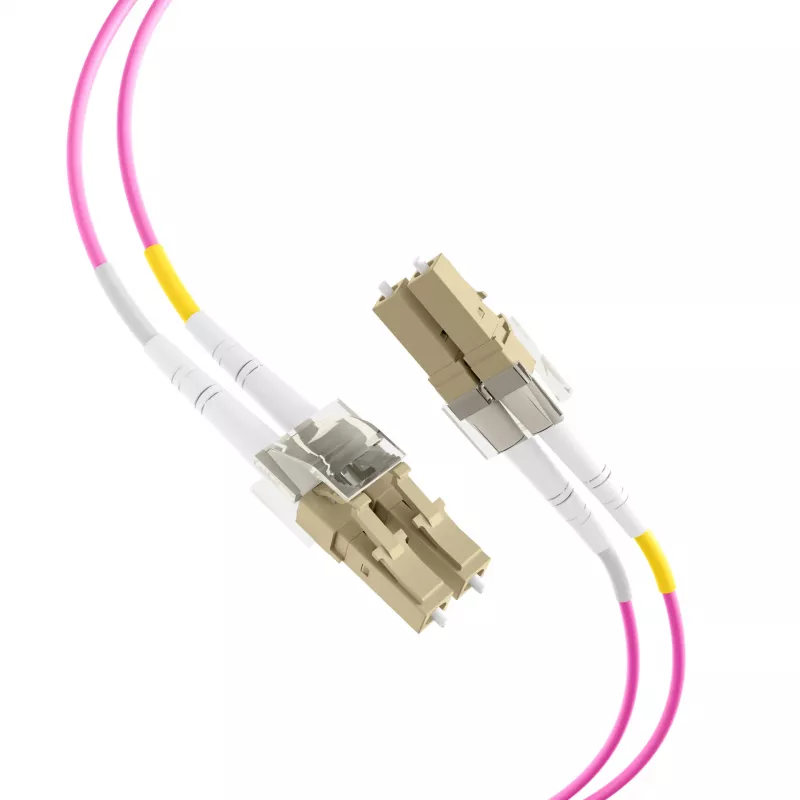 EFB-Elektronik šviesolaidinis komutacinis kabelis LC–LC OM4 Duplex, 40 m, LSZH, violetinis