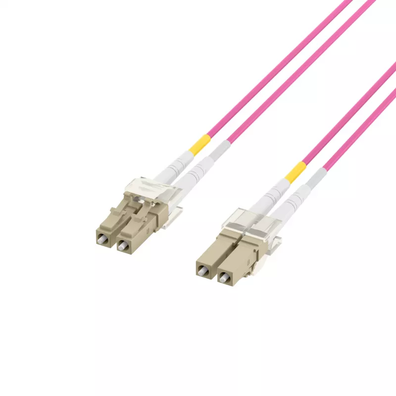 EFB-Elektronik šviesolaidinis komutacinis kabelis LC–LC OM4 Duplex, 40 m, LSZH, violetinis