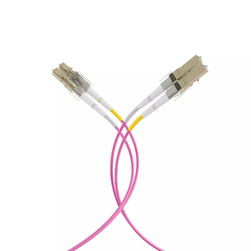 EFB-Elektronik šviesolaidinis komutacinis kabelis LC–LC OM4 Duplex, 40 m, LSZH, violetinis