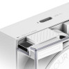 SHARGE Retractable 65 GaN įkroviklis, 65W, 2x USB-C, integruotas USB-C kabelis - baltas