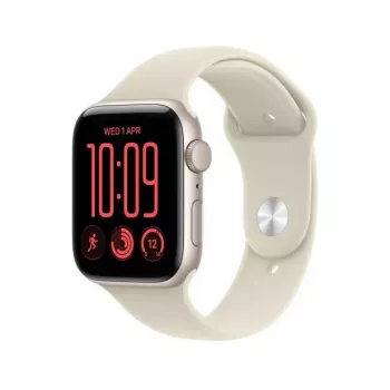 Apple Watch SE 3 GPS 44 mm Starlight aliuminio korpusas su smėlio spalvos sportine apyranke, M/L